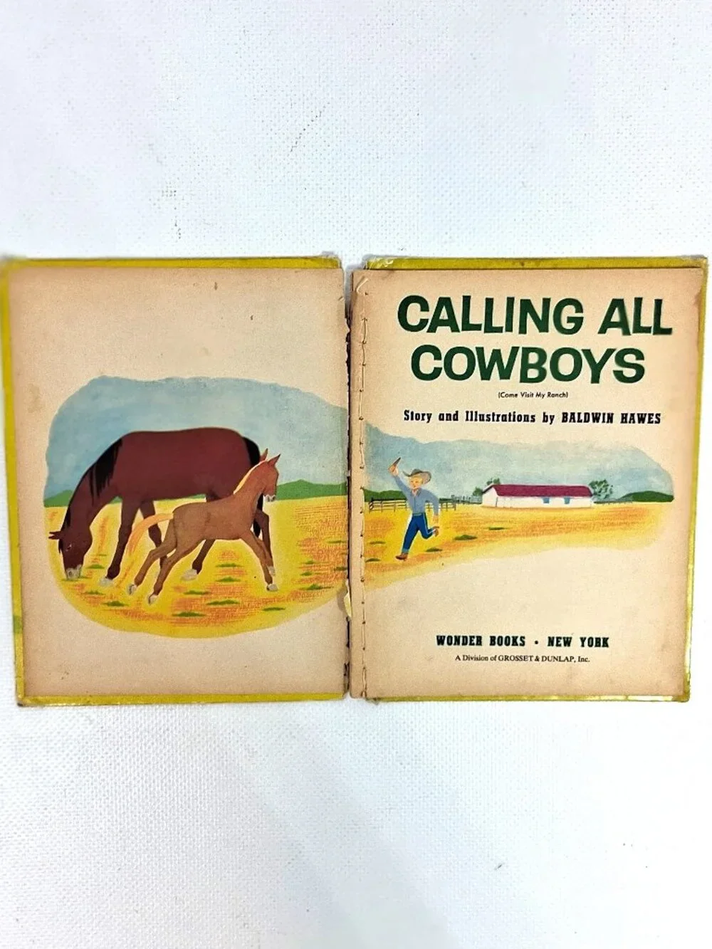 Calling All Cowboys, Vintage Children's Book by Baldwin Hawes, 1974